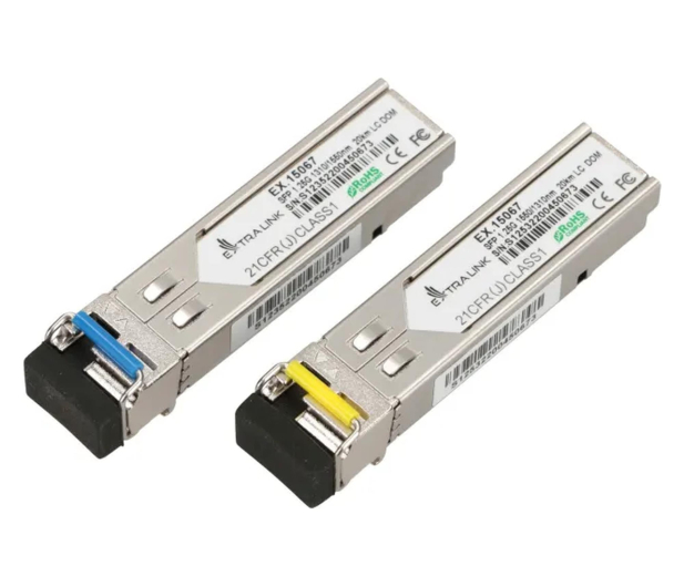 ExtraLink SFP 1.25G WDM  jednomodowy 20km LC PARA (do HP/Aruba) - 1542980 - zdjęcie 2